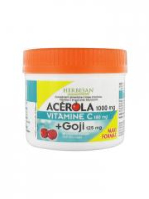 Herbesan Acérola 1000 mg Vitamine C 180 mg + Goji 125 mg 90 Comprimés - Pot 90 Comprimés