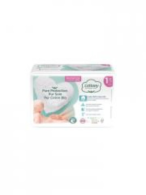 Cottony Couches avec du Coton Bio 27 Couches Taille 1 (2-5 kg) - Sachet 27 Couches