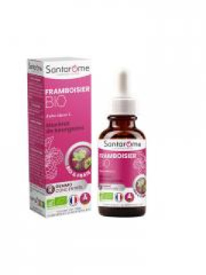 Santarome Macérat de Bourgeons Framboisier Bio 30 ml - Flacon compte goutte 30 ml