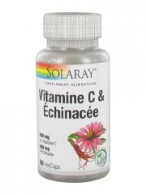Solaray Vitamine C et Échinacée 60 Capsules Végétales - Pot 60 capsules
