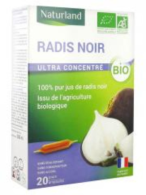 Naturland Radis Noir Bio 20 Ampoules Buvables de 10 ml - Boîte 20 ampoules de 10 ml