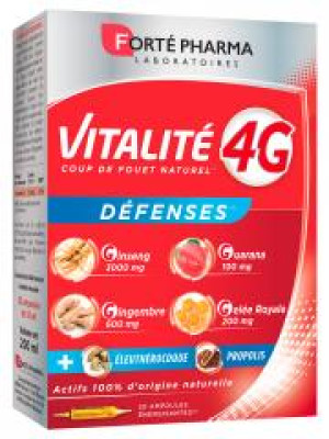 Forté Pharma Vitalité 4G Défenses 20 Ampoules - Boîte 20 ampoules de 10 ml