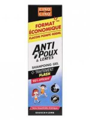 Cinq sur Cinq Shampoing Gel Anti Poux & Lentes 400 ml - Flacon-Pompe 1 produit + 1 peigne