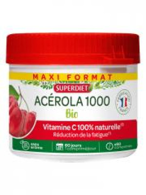 Superdiet Acérola 1000 Bio 60 Comprimés - Boîte 60 comprimés