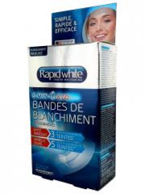 Rapid White Express 5 Minutes Bandes de Blanchiment - Boîte 14 Sachets de 2 Bandes