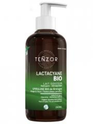 Teñzor Lactacyane Bio Lait Douceur Nettoyant Démaquillant 250 ml - Flacon-Pompe 250 ml