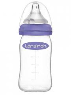 Lansinoh Natural Wave Biberon Verre Débit Lent 160 ml - Boîte 1 biberon de 160 ml