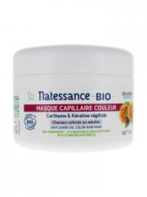 Natessance Masque Capillaire Couleur Carthame et Kératine Végétale Bio 200 ml - Pot 200 ml