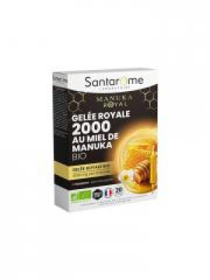 Santarome Bio Gelée Royale 2000 Miel de Manuka Bio 20 Ampoules - Boîte 20 ampoules de 10 ml