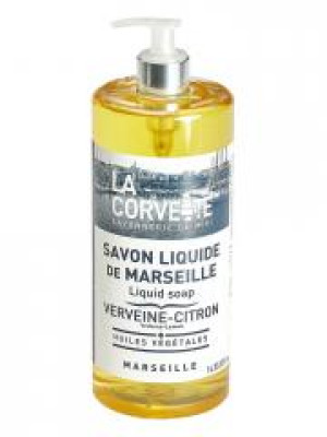 La Corvette Savon Liquide de Marseille Verveine - Citron 1 L - Flacon-Pompe 1 L