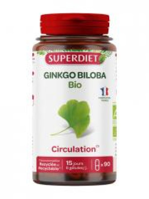 Superdiet Ginkgo Biloba Bio 90 Gélules - Pot 90 gélules