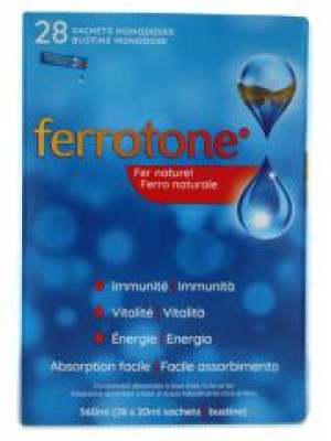 Ferrotone Fer Naturel 28 Sachets - Boîte 28 sachets de 20 ml