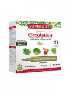 Superdiet Quatuor Circulation Bio 20 Unidoses - Boîte 20 unidoses de 15 ml