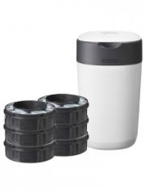 Tommee Tippee Poubelle à Couches Twist & Click + 6 Recharges - Carton 1 poubelle + 6 recharges