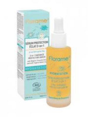 Florame Hydratation Sérum Protection Éclat 3en1 Bio 30 ml - Flacon compte goutte 30 ml