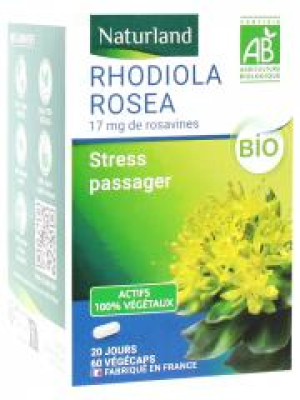 Naturland Rhodiola Rosea Bio 60 Végécaps - Pot 60 végécaps