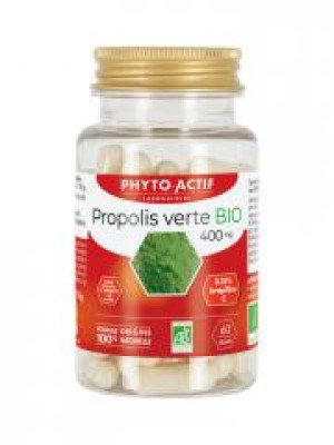 Phyto-Actif Propolis Verte 400 mg Bio 60 Gélules - Pot 60 Gélules