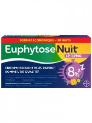Bayer Santé Euphytose Nuit LP 1,9 mg 30 Comprimés - Boîte 30 comprimés