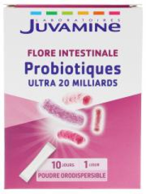 Juvamine Probiotiques Ultra 20 Milliards 10 Sticks - Boîte 10 sticks