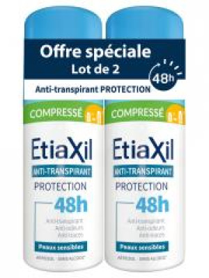 Etiaxil Anti-Transpirant Protection 48H Peaux Sensibles Aérosol Compressé Lot de 2 x 100 ml - Lot 100