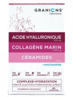 Granions Complexe Hydratation Tonicité Élasticité & Hydratation de la Peau 60 Comprimés - Boîte 60 comprimés