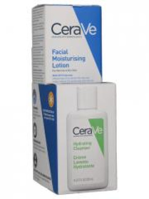 CeraVe Crème Hydratante Visage SPF 30 52 ml + Crème Lavante Hydratante 20 ml Offerte - Lot 2 produits dont 1 offert