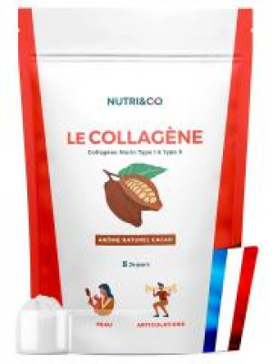 Nutri&Co; Collagène Marin Type I & II Arôme Cacao 240 g - Doypack 240 g