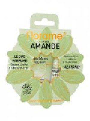 Florame Le Duo Parfumé Amande Baume Lèvres 15 ml + Crème Mains 30 ml Bio - Lot 2 produits