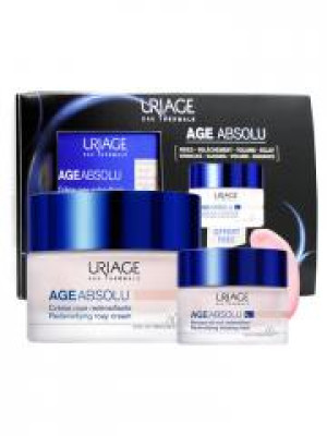 Uriage Age Absolu Crème Rose Redensifiante 50 ml + Masque de Nuit Redensifiant 15 ml Offert - Coffret 2 produits dont 1 offert