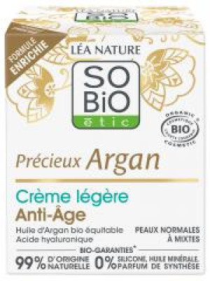 Léa Nature SO BIO étic Précieux Argan Crème Légère Anti-Âge Bio 50 ml - Pot 50 ml