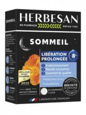 Herbesan Noctaphyt LP 8H Sommeil 30 Comprimés - Boîte 30 comprimés
