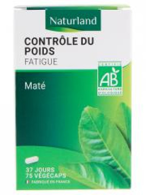 Naturland Maté Contrôle du Poids Bio 75 Végécaps - Pot 75 végécaps