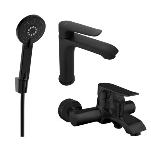 Mexen Pecos R40 zestaw wannowy, czarny - 72703R40-70