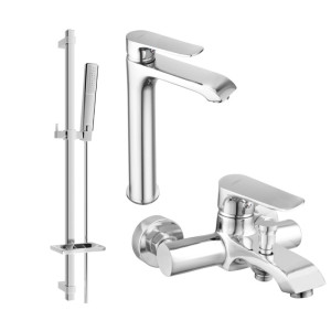 Mexen Pecos DQ72 zestaw wannowy, chrom - 72713DQ72-00