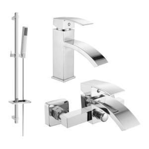 Mexen Libra DQ77 zestaw wannowy, chrom - 745103DQ77-00