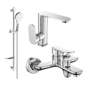 Mexen Milo DF05 zestaw wannowy, chrom - 713053DF05-00