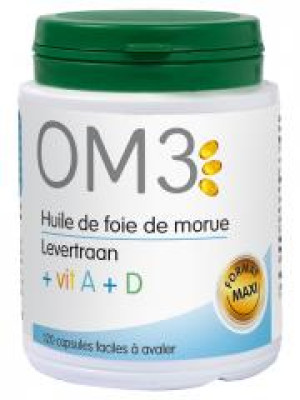 Om3 Huile de Foie de Morue Vit a + d - 120 Capsules - Boîte 120 capsules
