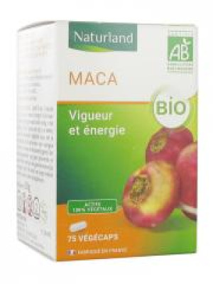 Naturland Gélules de Maca Bio 75 végécapsules - Complément alimentaire naturel - Pot 75 gélules