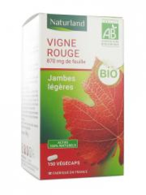 Naturland Vigne Rouge Bio - 150 végécaps - Pot 150 végécaps