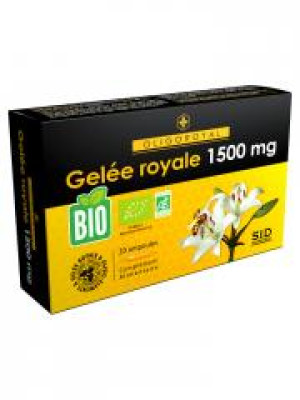 S.I.D Nutrition Oligoroyal Gelée Royale 1500 mg Bio 20 Unités - Boîte 20 ampoules de 15 ml
