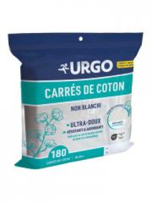 Urgo Carrés de Coton Non Blanchi 10 x 8 cm 180 Unités - Paquet 180 carrés
