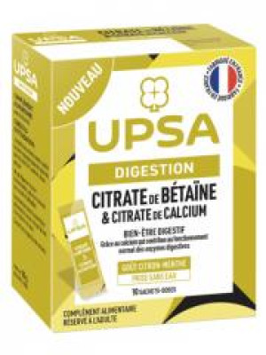 Upsa Citrate de Betaine & Citrate de Calcium Sachets-Doses - Boîte 10 sachets