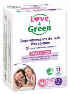 Love & Green Sous-Vêtements de Nuit Enfants Écologiques 4-7 Ans x 15 - Paquet 15 sous-vêtements