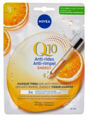 Nivea Q10 Anti-Rides Energy Masque Tissu Visage Peau Éclatante 1 Masque - Sachet 1 masque en tissu