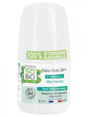 Léa Nature SO BIO étic Déo-Soin 24H Menthe Roll-On Biologique 50 ML - Flacon-Bille 50 ml