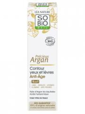 Léa Nature SO BIO étic Précieux Argan Contour Yeux et Lèvres Anti-Âge Biologique 15 ML - Tube 15 ml