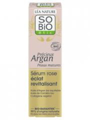 Léa Nature SO BIO étic Précieux Argan Sérum Rose Éclat Revitalisant Biologique 30 ML - Flacon-Pompe 30 ml