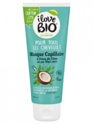 I Love Bio Masque Capillaire Eau de Coco et Thé Vert Biologique 200 ML - Tube 200 ml