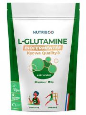 Nutri&Co L-Glutamine en Poudre Bio-Fermentée Goût Neutre 150 g  - Doypack 150 g