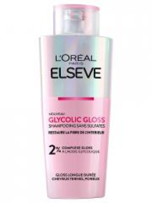 L'Oréal Paris Elseve Glycolic Gloss Shampoing Sans Sulfates Cheveux Ternes 200 ml - Flacon 200 ml